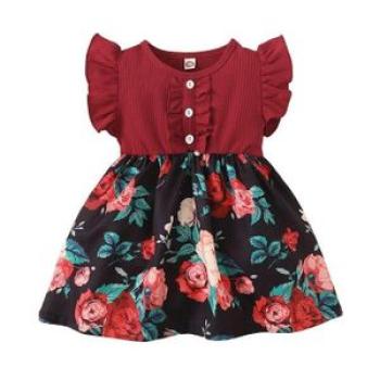 3-24 Months Newborn Baby Girl Summer Floral Print Dress