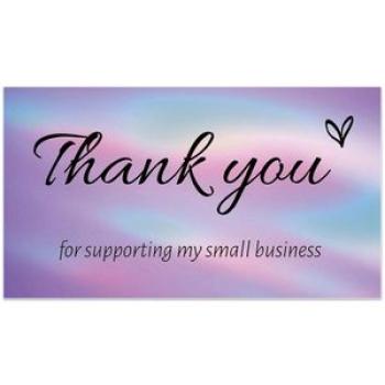 50 Pcs Thank You for Supporting My Business Commercial Decorative Card 2X3.5 Inch/5X9cm Gift Tag Tha