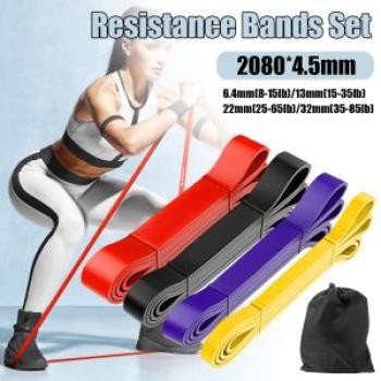4Pcs/Set Workout Resistance Bands Loop Set Fitness Yoga Booty Leg Exercise Band