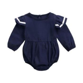 Baby Girl Romper Long Sleeve Solid Color Clothes For Newborn
