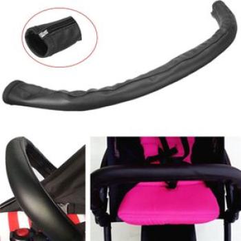 Grip Handle PU Leather Sleeve Case Cover For Baby Pram Pushchair Stroller Car
