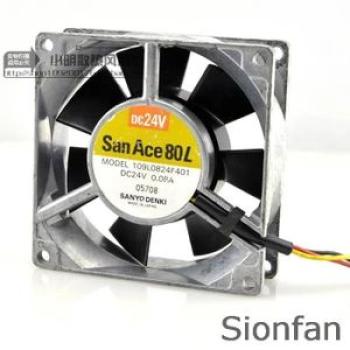 For Sanyang 109L0824F401 8CM 8025 24V 0.08A Aluminum frame DC fan fan