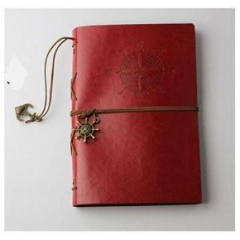 2 PCS Spiral Notebook Diary Notepad Vintage Pirate Anchors PU Leather Stationery Gift Traveler Journ