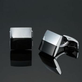 Cufflink 2 Pairs Shirt Brass Cufflinks, Color: Square Black White