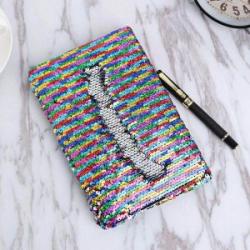 Kid Girls Magic Reversible Sequin Notebook Diary Lined A5 Journal w/ Lock & Key Seven colors to silv