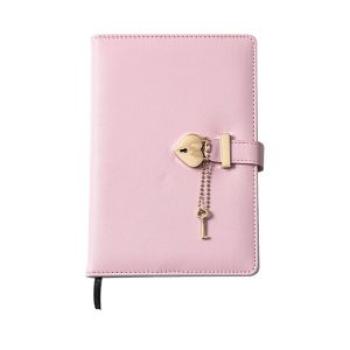 Pas Book with Lock Notepad Thickened Heart-Shaped Lock Cute Girl