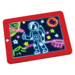 3D drawing board LED writing board plastic creative paintbrush children`s gift - red