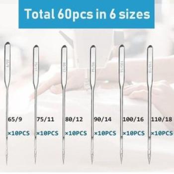Sewing Machine Needles, 60Pcs Universal Ballpoint Sewing Machine Needles Sewing Machine Accessories