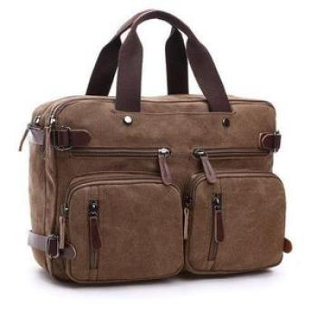 Men Canvas Briefcase Suitcase Shoulder Bag Business Big Laptop Pocket