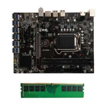 B250C BTC Mining Motherboard with DDR4 4G 2666Mhz RAM 12XPCIE to USB3.0 Graphics Card Slot LGA1151 C