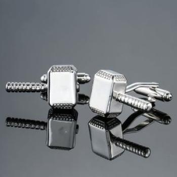 Cufflink 2 pairs Men Brass Plated Shirt Cufflinks, Color: Silver Lase