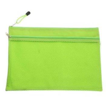 Kicute Double Layer A4 Canvas Oxford Cloth Zipper Paper File Folder Book Pencil Pen Case Bag Waterpr