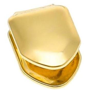 Gold Color Hip Hop Single Tooth Cap Top Bottom Grill For Jewelry Gifts Bling Teeth Gold Plated Singl