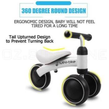 Kids Balance Bike Toddler Push Scooter Baby Walker Tricycle 4 Wheel White