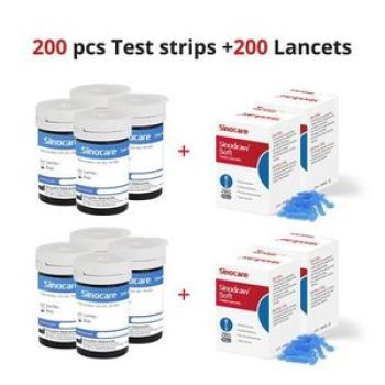 Sinocare SafeAccu Blood Sugar Meter Glucometer Kit Test Strips Scets Medical Diabetes Tester Monitor