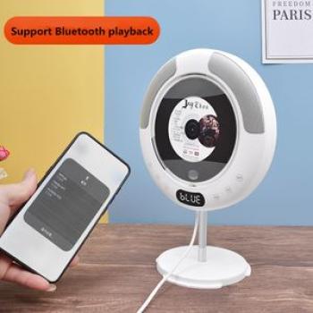 LED display Portable Bluetooth-compatible CD Player Wall Mounted FM Radio Built-In HiFi Speaker with