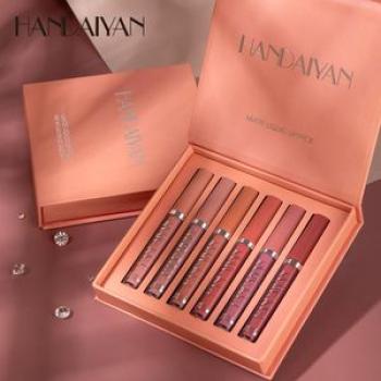 Glaze Set HANDAIYAN Han Daiyan Beauty Matte Lipstick Waterproof Non Staying Cup 6 Lip Brilliance