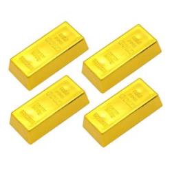 4x Fake Fine Gold Bar Paper Weight Door Stop 2 inch Prop