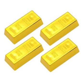 4x Fake Fine Gold Bar Paper Weight Door Stop 2 inch Prop
