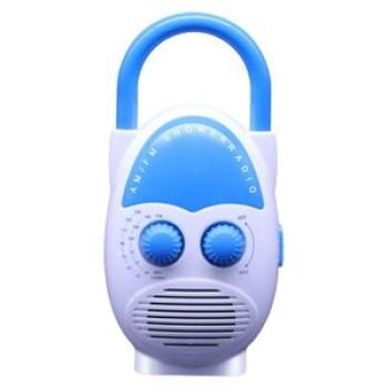 Portable Hanging Shower Radio Top Handle Adjustable Volume Blue