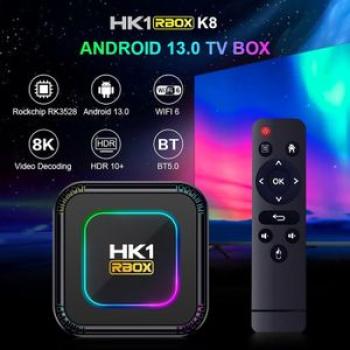 HK1 RBOX-K8 Android 13.0 Smart Set Top Box, WiFi 6 BT5.0 8K 2+16G TV Box, Media Player