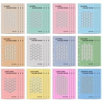 A6 Savings Challenge Trackers 48 Sheets Dollar Version