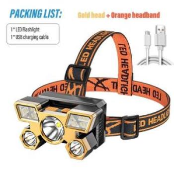 5*led High Power Headlamp Super Bright Rechargeable Fishing Camping Long Distance Mounted Mining Lam