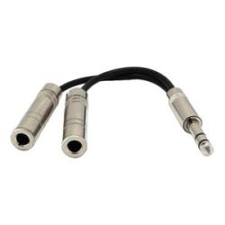 6.35mm 1/4" Stereo Male to Dual 1/4" TRS Female Audio Y Splitter Cable