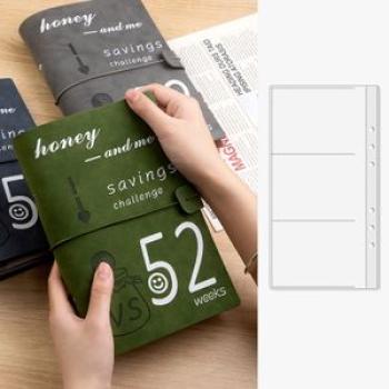 52 Week Savings Challenge Notebook Green 3-layer