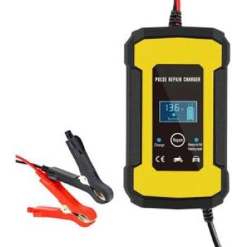 12V/6A Car Battery Charger, Automatic Smart Charger with LCD Display, Intelligent Battery Charger fo