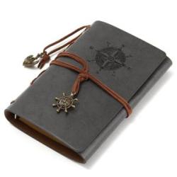 Vintage Diary Notebook String Travel Leather Cuir Paper Journal Book Sketchbook 3 grey