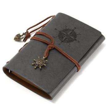 Vintage Diary Notebook String Travel Leather Cuir Paper Journal Book Sketchbook 3 grey