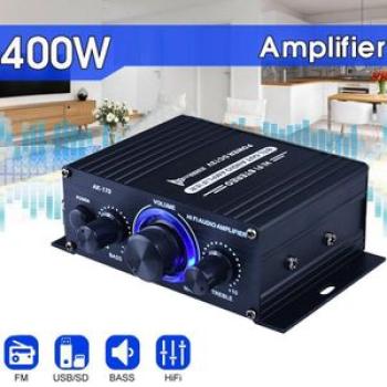 AK170 400W Home Car Amplifiers 2 Channel Surround Sound FM USB Remote Control Mini HIFI Digital Ampl