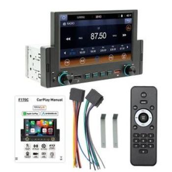1Din 6.2Inch Screen CarPlay Android-Auto Radio Ca