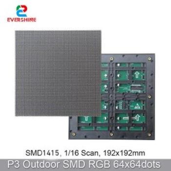 Outdoor Waterproof Led Fullcolor P3 192*192 Display Module 64*64pixels 16scan 3in1 Rgb Smd1415 Led M