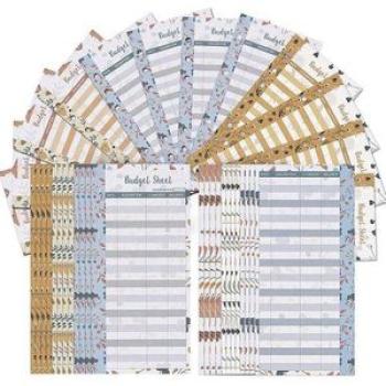 12 Expense Budget Sheets, Money Organizer for A6 Budget Binder for Cash  LEDger Book, for Wallet, Bu
