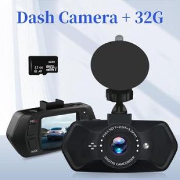 Car DVR Dash Cam Dual Lens Dashboard Camera Night Vision Loop Recording Video Wide Angle Black Box T