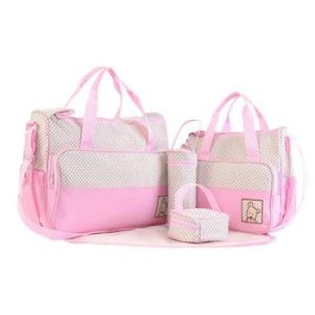 5 Set Portable Diaper Bag  -  Light pink