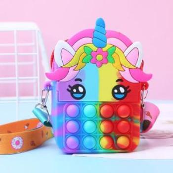 New Poppit Fidget Toys Silicone Push Bubble Crossbody Bag Popite Squeeze Toys for Kids Gifts Sensory