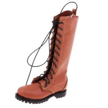 16 PU Leather Male Boots Shoes For 12 Soldier Figure Body Brown