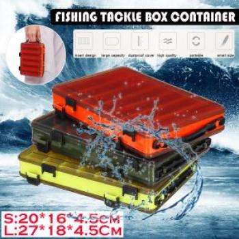 Tackle Box Double Sided Pesca Accessories Bait Case Box Container Black