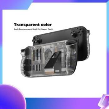 Steam Deck Replacement Shell Case Set, Transparent Back Plate for Steam Deck, Heat-Dissipation Back