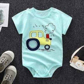 Newborn Triangle Romperlight Blue Car