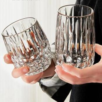 Glass Hexagonal Clear Water Cup Prismatic Diamond Geometric Glass Cup Household Beverage Water Cup J