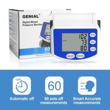 Wrist Blood Pressure Monitor Bp Monitor Large LCD Display Blood Pressure Machine Adjustable Wrist Cu
