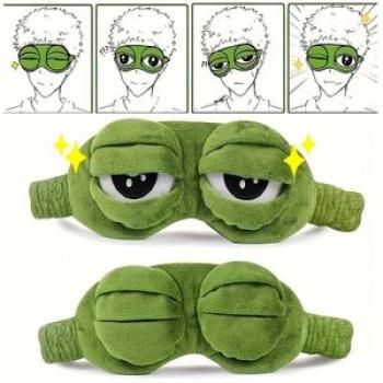 1pc Adorable Frog-Shaped Ultra-Soft Eye Mask - Complete Darkness Sleep Companion for Relaxing Naps &