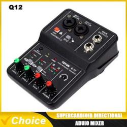 TEYUN Q12 2 Channels Professional portable Audio Interface sound console mini USB MIXER for Guitar R