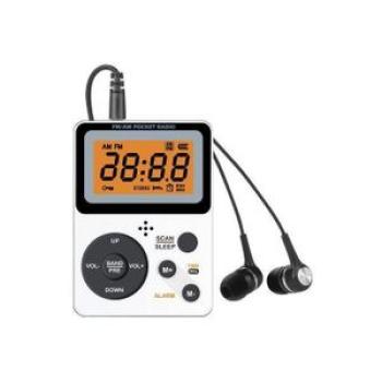 Mini FM AM Radio Portable Radio LCD Display Backlight