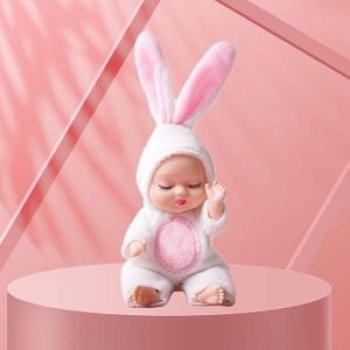 Fashion Cartoon Sleeping Baby Doll Keychain Accessories Car Toy Gifts Rabbit