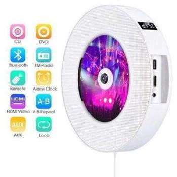 Portable DVD CD Player Wall Mountable Wireless Bluetooth Home Music Player With Remote Control FM Ra